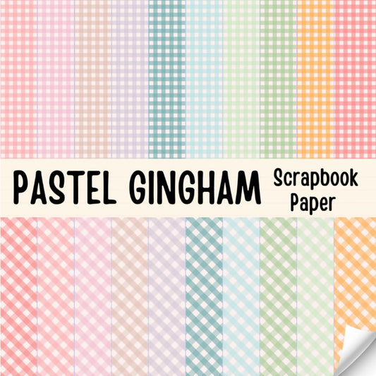 Pastel Gingham Scrapbook Paper: Double-Sided Decorative Pastel Scrapbooking Pages, Decoupage, DIY, Craft Papers for Junk Journals, Wrapping Paper , Card Making And More - 6949