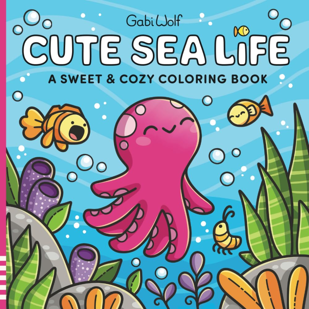Cute Sea Life: A Sweet and Cozy Coloring Book for Adults and Teens with adorable Ocean Designs for Relaxation - 9645