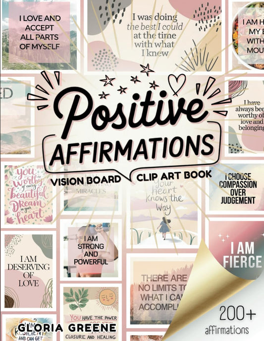 Positive Affirmations Vision Board Clip Art Book: Inspiring Words And Affirmation Cards For All Areas Of Life (2025 Vision Board Supplies) - 2397