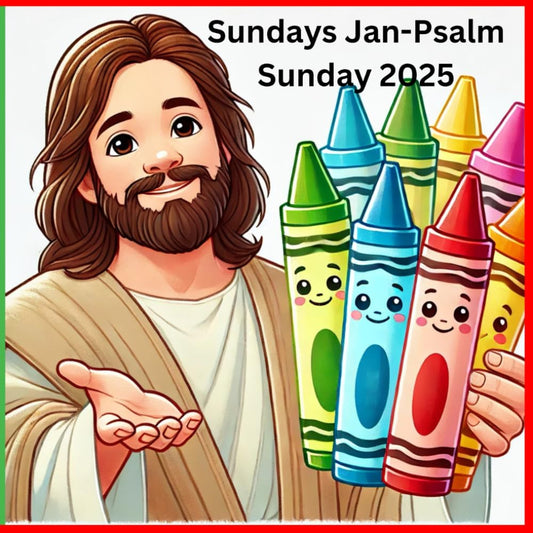 The Catholic Mass - Kids Lent coloring book for Jan - Psalm Sunday 2025 Color along with the weekly bible readings and explain the concepts to your children through their art. - 6579