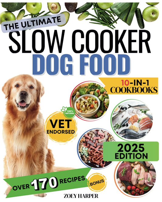 SLOW COOKER DOG FOOD COOKBOOK: VET-APPROVED, NUTRITIOUS, AND EASY HOMEMADE RECIPES FOR EVERY BREED: THE ULTIMATE GUIDE TO AFFORDABLE, BALANCED, AND ... FOR BUSY OWNERS AND HAPPY, HEALTHY PETS - 4933