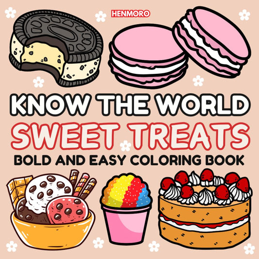 Know The World Sweet Treats: 54 Bold and Easy, Simple and Big Designs for Stress Free and Relaxed Coloring Experience | Featuring Pies, Cakes, Breads, ... and Many More (Bold & Easy Coloring Series) - 634