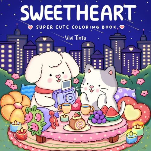 Sweetheart: Coloring Book for Adults & Teens Featuring Adorable Animals Valentines - 7641