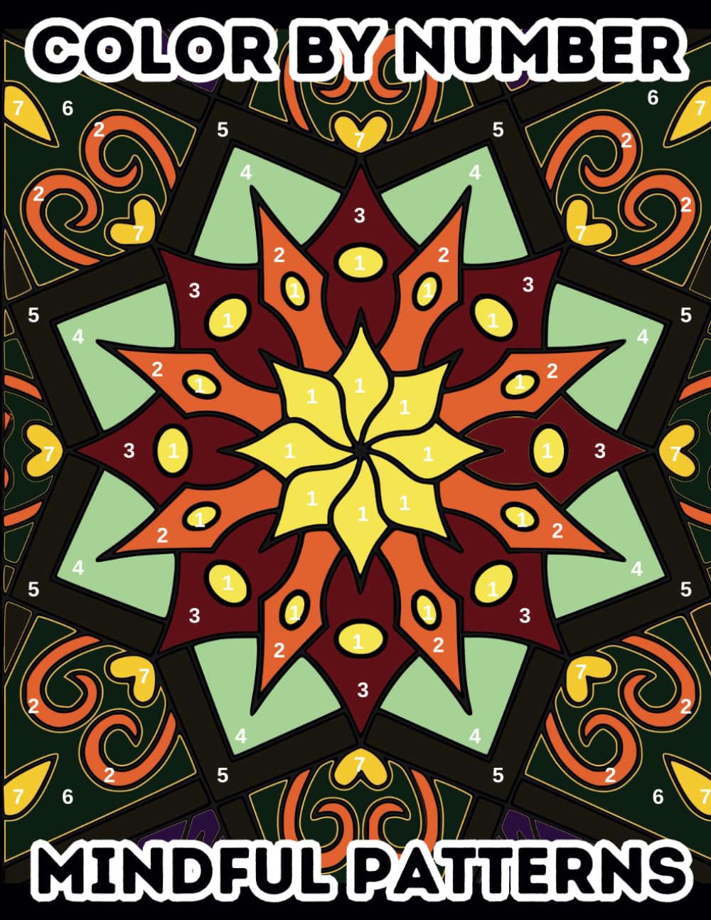 Color by Number for Adults: Mindful Patterns Coloring Book for Stress Relief, Anxiety Relief, Mindfulness, and Relaxation - 1673