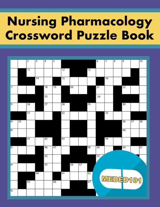 Nursing Pharmacology Crossword Puzzle Book From Meded101 - Over 2,000 Practice Questions and Clues! - 7909