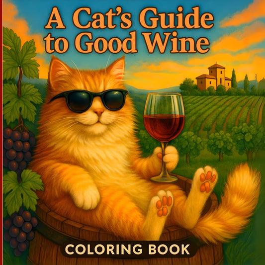 A Cat’s Guide to Good Wine – Adult Coloring Book: Exploring the World’s Vineyards: Wine Facts, Food Pairings & Feline Flair (A CAT'S GUIDE COLORING BOOK)