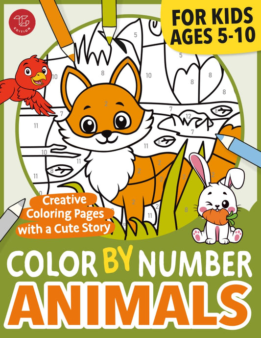 Color by Number Animals for Kids: Creative Coloring Pages with a Cute Story for Ages 5-10 (Color By Number for Kids) - 1901