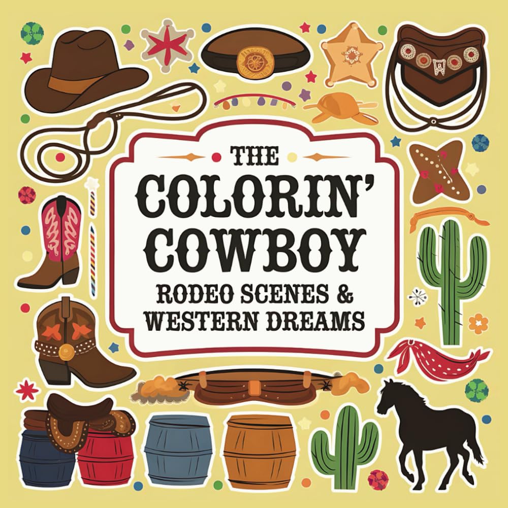 The Colorin' Cowboy: Rodeo Scenes & Western Dreams: 40+ Illustrations and Facts for Kids