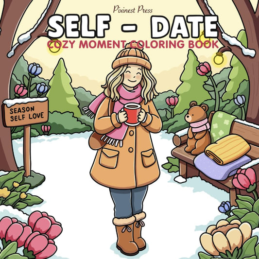 Self-Date Coloring Book: Cozy Moments & Seasonal Self-Care Coloring Book for Teens and Adults Gentle Activities and Relaxing (Cozy moment coloring book) - 3923