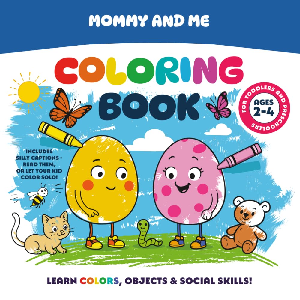 Mommy and Me Coloring Book (for Toddlers and Preschoolers Ages 2-4): Learn Colors, Objects & Social Skills with the Simplos! (Easy & Fun Activity Books for Kids)