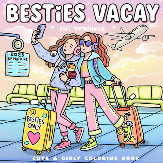 Besties Vacay: Cute and Fun Coloring Book for Adults and Teens Featuring Friendship Moments, Girly Vibes and Cozy Travel Activities - 292