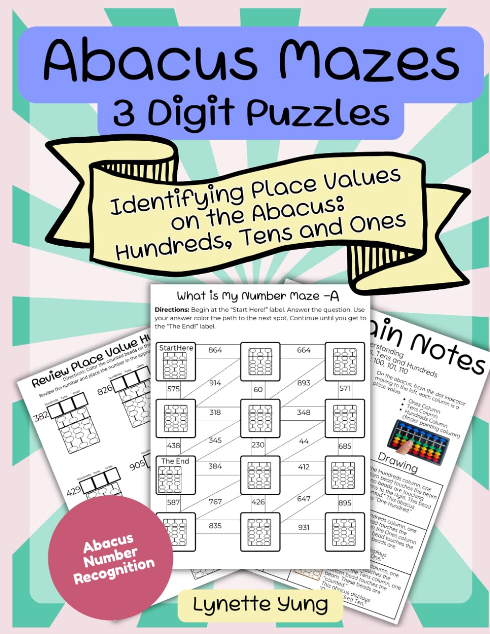3-Digit Abacus Maze Puzzle Workbook: Learn to Read the Abacus and Number Recognition While Solving Fun Mazes!