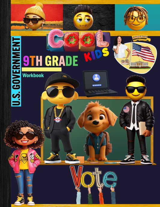 9th Grade US Government Workbook: Grade 9 United States of America Civics Kids Homeschool Lesson Curriculum Quiz Worksheets School Study Book: With ... Tracker Sheets and End-of-Year-Elevation Form