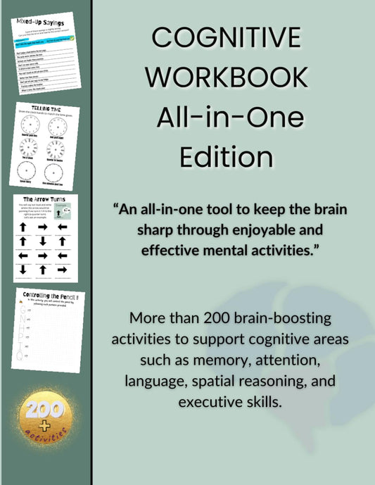 Cognitive Workbook All-in-One Edition: Mental Stimulation Exercises for Adults, Older Adults, Caregivers, and People with Mild Cognitive Challenges