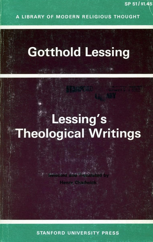 Lessingas Theological Writings: Selections in Translation (Library of Modern Religious Thought) - 7709