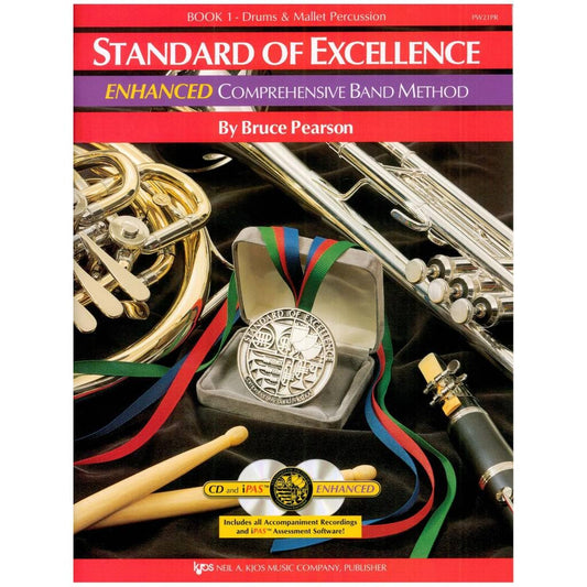 W21PR - Standard of Excellence Book 1 Drums and Mallet Percussion - Book Only (Standard of Excellence Comprehensive Band Method) - 6663