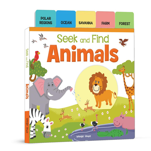 Seek And Find: Animals: Early Learning Board Books With Tabs - 1604