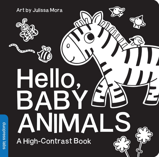 Hello, Baby Animals: A Black-and-White Board Book for Babies That Helps Visual Development (High-Contrast Books) - 8606