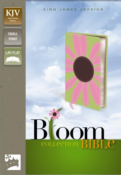 KJV, Thinline Bloom Collection Bible, Compact, Imitation Leather, Green/Pink, Red Letter Edition - 7727