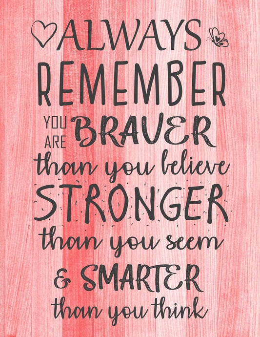 Always Remember You are Braver than you believe - Stronger than you seem & Smarter thank you think: Inspirational Journal - Notebook to Write In for ... Journals - Notebooks for Women & Girls) - 8888